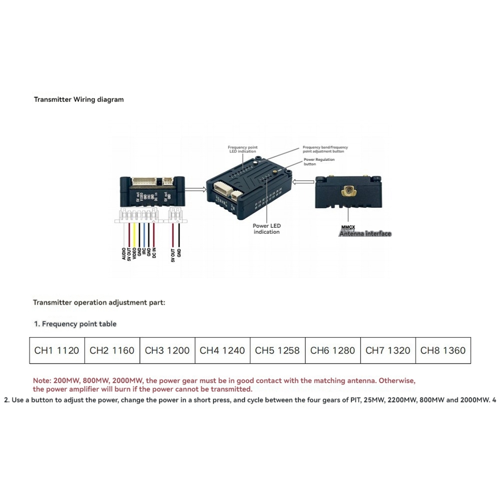 Fpv Drone Vtx - AS96-1.2G 2W VTX 8CH 2000Mw FPV