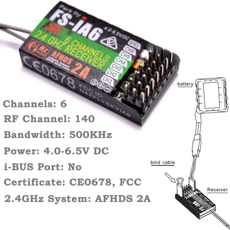 Flysky FS-IA6 Receiver 6CH Dua - đánh giá và giá Fpv Drone Battery