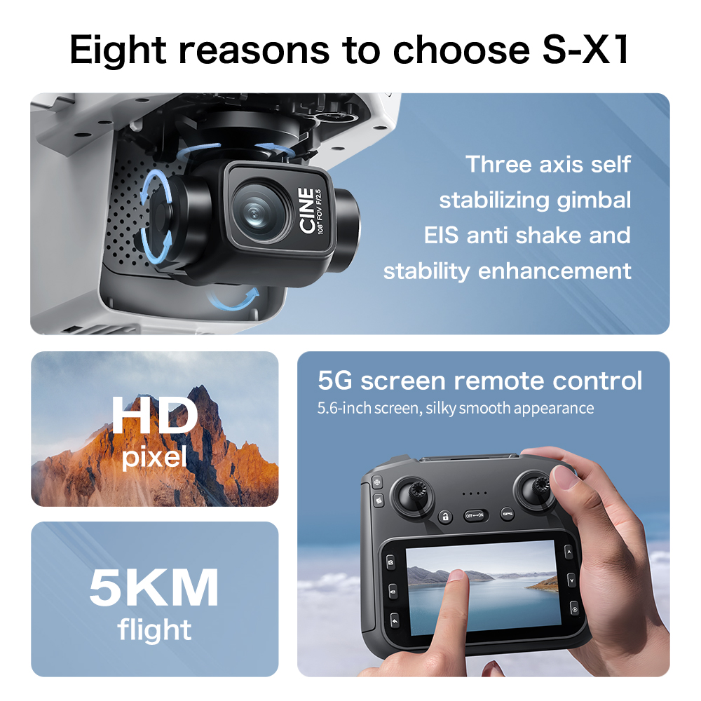 S-X1 MAX GPS Drone with 3-Axis - đánh giá và giá Fpv Drone Kit